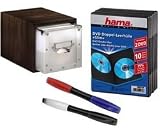 Hama 401042 Pack espresso Storage Box Pack Of 10 Dvd Cases 2 X Dual colour Pens Storage Cddvd Tape Storage