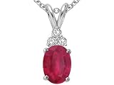 1.06 cts Genuine Ruby and Diamond Pendant - 14kt White or Yellow Gold