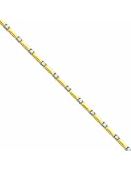 14K Gold 7in Holds 14 2.6mm Stones .98ct Bar Link Tennis Bracelet Mounting