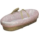 Crushed Velvet Moses Basket - Color Blue