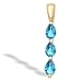 14K Yellow Gold Genuine Pear Blue Topaz 3-Stone Pendant