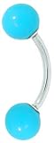 14 Gauge 5/16 - Turquoise 14kt White Gold Curved Barbell