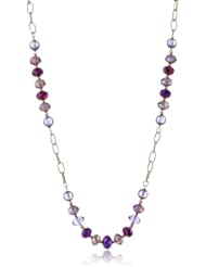 Napier "Purple Spotlight" Gold-Tone and Purple Faceted Beaded Strand Necklace, 41.75"