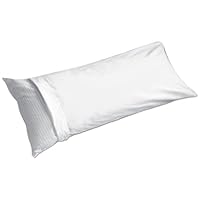 Fresh Ideas Cotton Rich 20 by 54-Inch Body Pillow Cover, White