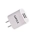 KBTEL SIUN Full-Speed Dual USB Travel Wall Charger for iPhone 6s / 6 / 6 Plus, iPad Air 2 / mini 3, Samsung Galaxy, Android, Tablets and more- White