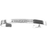 Sterling Silver A Friend is Someone... You Dare to Be Yourself With Inside Out Cuff Bracelet - Small