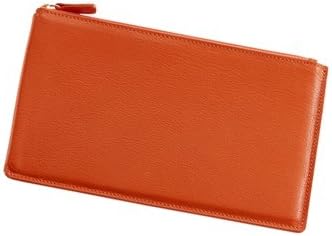 Bright Leather Large Flat Case / Wallet, Orange