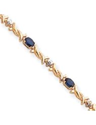 14k Gold Sapphire & Diamond Bracelet