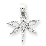 14k White Gold Mini Dragonfly with Cut-out Wings Charm