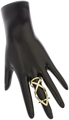 Real 925 Sterling Goldtone Fancy Full Knuckle Midi Finger Ring with Cubic Zirconia Stones (8)