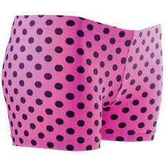 Gem Sports Sublimated Compression Volleyball Shorts Pink/Black Polka Dot