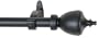 Window Curtain Rod / Drapery Rod 44 Inch - 108 Inch Metal Urn Black