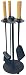 Muskoka® Onyx Series 5 Piece Matte Black Fireplace Tool Set