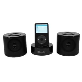 Macally Stereo Speaker with Charger for iPod (Black)