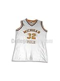 White No. 32 Game Used Michigan Tech Russell Basketball Jersey