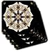 Black Diamond Flower - Set Of 4 Ceramic Tile Coasters