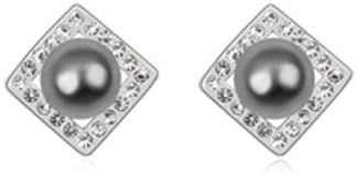 Rarelove Swarovski Elements Crystal Black And Square Stud earrings