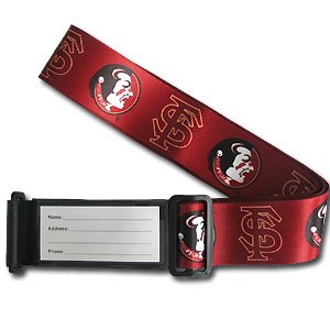 New Florida St. Seminoles College Luggage Strap Durable Nylon Weave W/ School Logo & Name