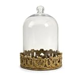 Dorelia Large Ceramic Base with Glass Bell Jar - Set of 2