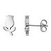 Small Stainless Steel Tulips Stud Earrings 3/8 inch