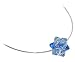 Austrian Blue Swarovski Crystal with 1 MM Omega Sterling Silver Chain Necklace