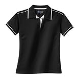 Sport-Tek - Ladies Pima-Tek Sport Shirt with Contrast Piping Black/White2X