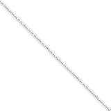 1.2mm, 14 Karat White Gold, Diamond-Cut Ball Chain - 16 inch