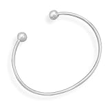Sterling Silver Baby Cuff Bracelet w/5mm Ball Ends