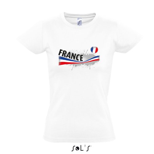 Fanshirt-Damen FRANCE, Frankreich Ländershirt EM / WM Trikot S-XXL , White , XXL