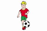 KINDER WARNSIGNAL SCHILD Junge mit Fu�ball und blonden Haaren Herby