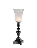 IMAGE OF Fangio Lighting 6086 23-Inch Resin Uplight Table Lamp, Dark Bronze with a Amber Alabaster Glass Shade