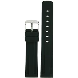 Watch Band Silicone Rubber&nbsp;Black Strap Waterproof Stainless Buckle 18 millimeters