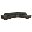 3pc Dark Brown Leather Sofa Sectional By Wholesale Interiors with Silver Shipping