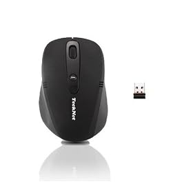 TeckNet M002 2.4G Nano Cordless Black Optical Mouse - 2.4 GHz -1600dPi - Nano USB wireless receiver - 2010 Edition (AA BATTERIES NOT INCLUDED)