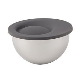 blinQ Stainless Steel Prep Bowl with lid grey