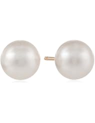 14k Yellow Gold 6-6.5mm AA Akoya Cultured Pearl Earrings