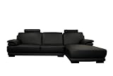 Baxton Studio 2-Piece Bruno Sofa and Chaise, Black