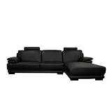 Baxton Studio 2-Piece Bruno Sofa and Chaise, Black