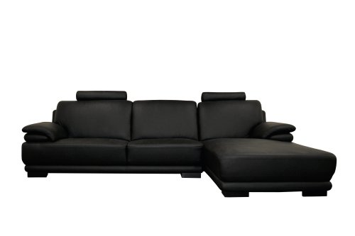 Baxton Studio 2-Piece Bruno Sofa and Chaise, Black