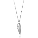 Sterling Silver Angel Wing Pendant Necklace