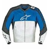 ALPINESTARS STUNT 2 LEATHER JACKET BLUE 48 3101467048