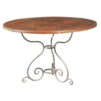 Acacia Snowflake Top Table with Iron Base