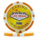Set of 20 15g Clay Laser Las Vegas Chip - 5000 - Casino Supplies > Poker Chips > Special Chips