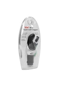 Metrokane Wine Pourer with Stopper, Black