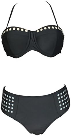 Dssollled Vintage Polka Dot High Waisted Retro Bathing Suits Pinup Girl Rockabilly Bikini