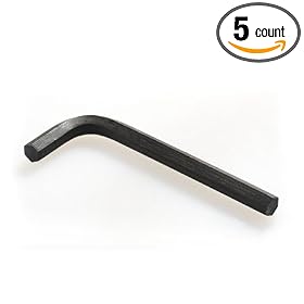 Short Arm Hex Key Black Finish 5 16 Size x 3 27 32 Length, ANSI B18.3, GGG-K-275 (Pack of 5) by Small Parts, Inc