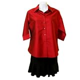 Sirisha Women's 100% Thai Silk Blouse, Satin Red