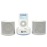 Macally iPod Stereo Speakers & Charger - White