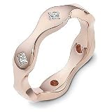 Designer 14 Karat Rose Gold Unique Princess Cut Diamond Ring