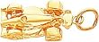 14K Yellow Gold 3D Race Car Charm